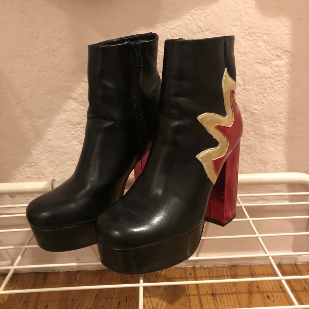 platform flame boots